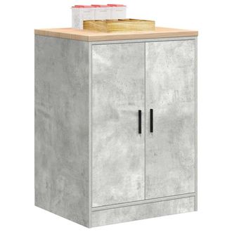 Berkfield Home Garage Storage Cabinet Concrete Grey 60x51x85 cm Solid Wood Pine | Size: 60 x 51 x 85 cm