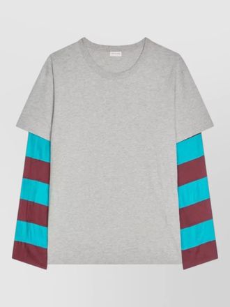 Dries Van Noten stripe t shirt mixed sleeve design