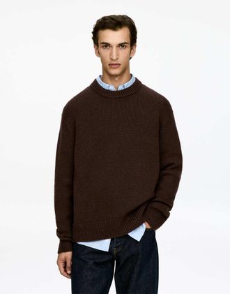 Arket Maglione marrone scuro oversize in lana