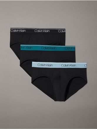 Calvin Klein Mens Micro Stretch 3-Pack Hip Brief - Multi - XL