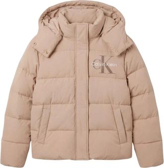 Calvin Klein Jeans Hooded Jacket - Dames - Winterjassen - Beige - XS - Jassen