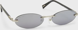 by FAR Texas Matt Oval Metal & Acetate Sunglasses