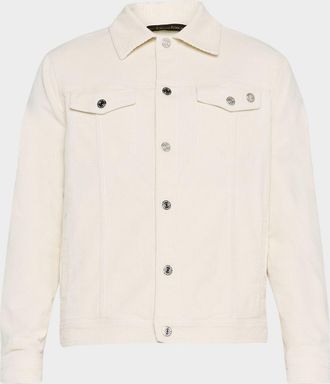 Stefano Ricci Mens Cotton Corduroy Trucker Jacket