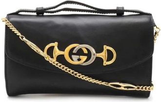 Gucci Pre-owned Cross Body Bags, female, Black, Size: ONE SIZE Pre-owned Leather Cross Body Bag