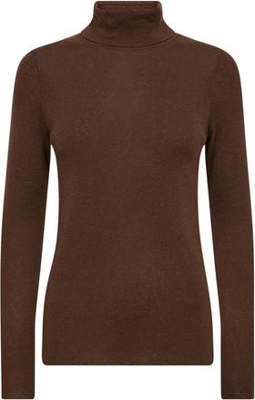 Mos Mosh MMBouch Rollneck Knit - Dames - Coltruien - Bruin - L - Wol - Truien & Vesten