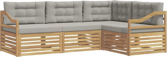 vidaXL Conjunto De Sof&aacute;s De Exterior 4 Uds. Blanco Y Gris Claro Vidaxl