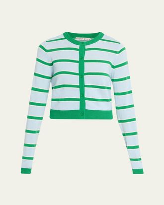 Alice & Olivia Dollie Striped Cashmere Cardigan