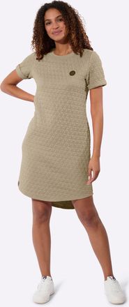 Casual Looks Shirtkleid CASUAL LOOKS Jacquard-Kleid, Damen, Gr. 40, Normalgr&ouml;ssen, schlamm, Strick, 58% Polyester, 40% Baumwolle, 2% Elasthan, unifarben, kurz, Run