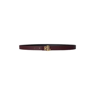 Ralph Lauren Belts, female, Brown, Size: XS Logo Reversible Pebbled Leather Belt