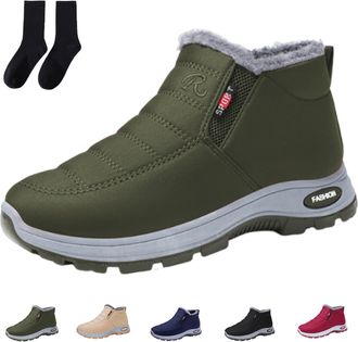 Generic Orthopedic Winter Boots for Women Men, Comfort Waterproof Warm Snow Boots with Fur Lining Slip-On Boots (Gr&uuml;n,13.5)