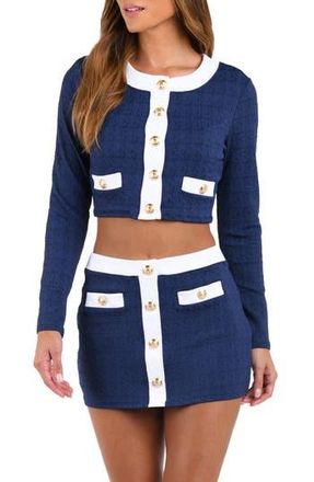 L'agence Adaline Colorblock Crop Rashguard in Marine at Nordstrom Rack, Size X-Small