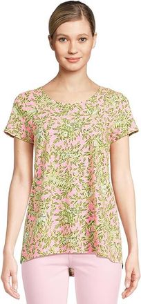 Lilly Pulitzer Etta Scoop Neck Womens Clothing Rousseau Pink Mane Character Energy : XXS, Cotton