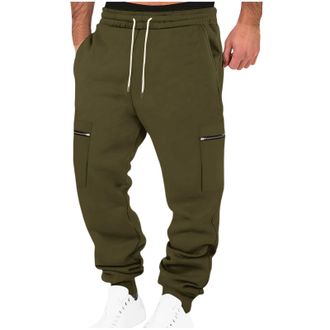 Generic Jogging Pants for Men Tracksuit Bottoms Sweatpants Cuffed Gym Trousers Casual Mens Joggers with Zip Pockets Workwear Elasticated Waisted Open Hem Swea