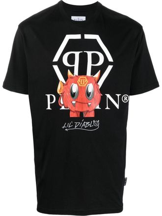 Philipp Plein T-shirt met logo - Zwart