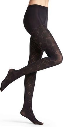 Falke Check Mate Tights in Black at Nordstrom Rack, Size Medium