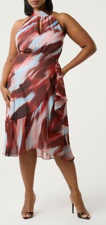 Estelle Madelena Print Tie Back Dress in Sunkissed Sky at Nordstrom, Size 20W