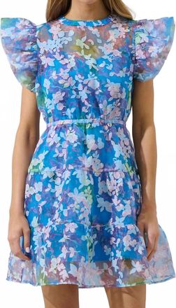 Sugarlips Eleni Dress In Cobalt Multi