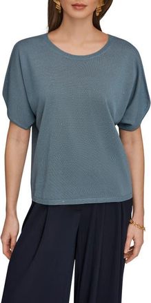 DKNY Slit Short Sleeve Sweater in Washed Indigo at Nordstrom, Size X-Large