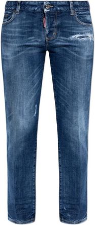 Dsquared2 Jeans Jenna - Dames - Regular Fit Jeans - Blauw - XS - Leer - Jeans