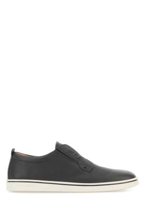 Ferragamo Dark Grey Leather Sneakers