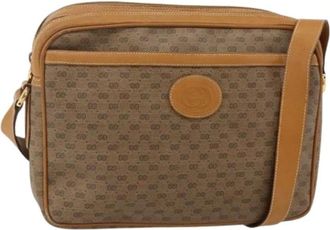 Gucci Pre-owned Cross Body Bags, female, Beige, Size: ONE SIZE Pre-owned Vintage Micro Small GG Canvas Shoulder Bag
