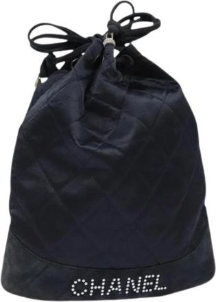 Chanel Pre-owned Bucket Bags, female, Black, Size: ONE SIZE Pre-owned Satin Pouch