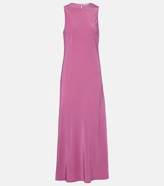 Asceno Valencia silk cr&ecirc;pe maxi dress