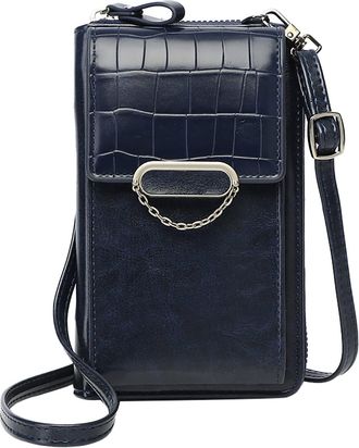 Generic Korean Vertical Womens Multi Functional Large Capacity Single Shoulder Messenger Bag Men Shoulder Bags (Blue, One Size)