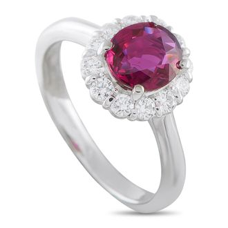 Luxury Bazaar Platinum 0.41ct Diamond and Ruby Ring MF14-052126