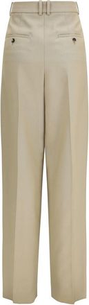 Saint Laurent Pleated Wool Trousers - Beige