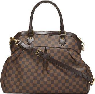 Louis Vuitton Brown Damier Ebene & Vachetta Leather Trevi Gm (Authentic Pre-Loved)