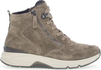 Gabor Schoenen, Dames, Beige, 38 EU, Taupe Mohair Veterschoenen