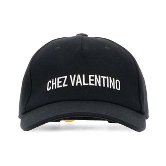 Valentino Garavani Chez Baseball Cap - unisex - Petten - Zwart - 58 CM - Katoen - Accessoires