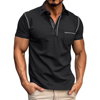 Generic Polo Shirts for Men UK Plus Size,Summer Ribbed Tipping Collar Pk Tshirts Top Long Sleeve Adult Multipack Motorbike T Funny Short Formal Mens Running T