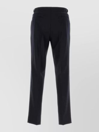 Brioni wool tailored trousers belt loops back pockets