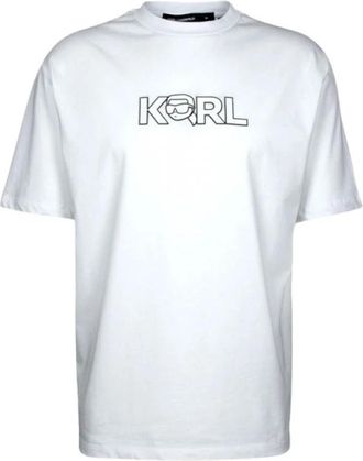 Karl Lagerfeld T-shirt met ronde hals - Heren - T-shirts - Wit - XL - Katoen - Tops