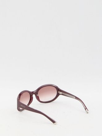 Gucci Womens Round Sunglasses - Dark Red - One Size