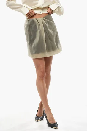 Alexander McQueen Minigonna Drappeggiata in Tulle Alexander McQueen