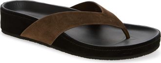 Jeffrey Campbell Relaxer Platform Thong Sandal in Brown Suede at Nordstrom, Size 8.5
