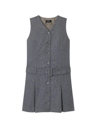 A.P.C. Sandra Tailored Pleated Midi Dress