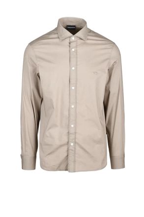 Emporio Armani Beige Regular Fit Cotton Elastane Shirt