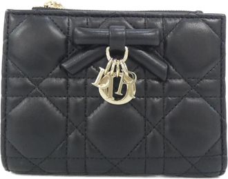 Dior Black Leather Wallet (Bi-Fold) (Pre-Owned)