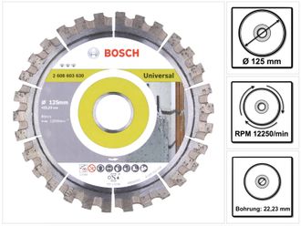 Bosch Disco De Diamante Best For Universal, 125 X 22,23 X 2,2 X 12 Mm -2608603630