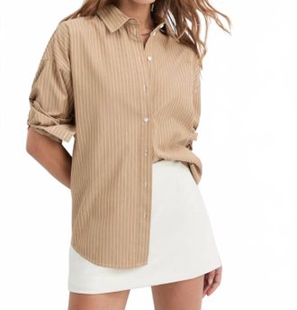 Favorite Daughter The Ex-Boyfriend Shirt In Oatmeal Stripe