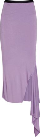 AARON ESH Fishtail Asymmetric Jersey Midi Skirt - Lilac - 10 (UK10 / S)