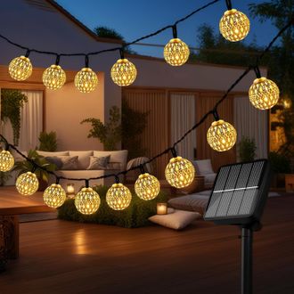 OEM Guirnalda De Luces Led Solares Marroqu&iacute;es De 7 M Para Exteriores, 8 Modos, Resistente Al Agua Ip65, Ideal Para Jard&iacute;n, Patio, Bodas, Fiestas Y Uso En 