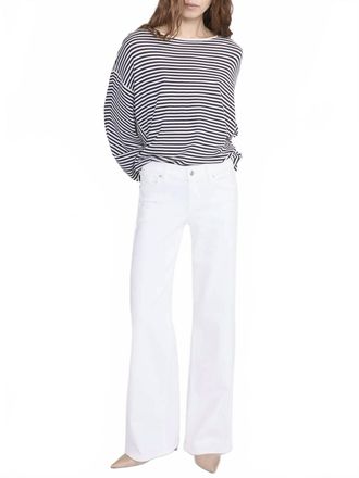 Frame Denim Low Rise Slim Pallazzo Denim Jeans In White