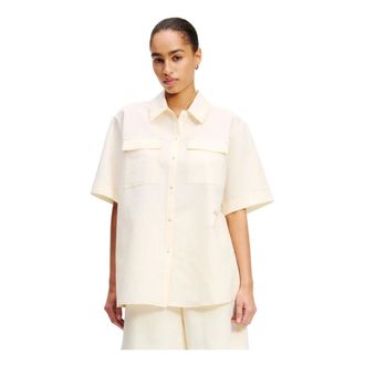 Karl Lagerfeld Dames, Blouses & Shirts, Beige, Maat: L Katoen