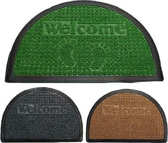 Trade Shop Trade Shop - Zerbino Tappeto In Gomma Mezza Luna Scritta Welcome 60x40cm Antiscivolo Ingresso
