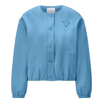 Rich & Royal Buttoned Cotton Blouson - Dames - Bomber jackets - Blauw - L - Katoen - Jassen
